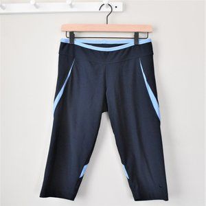 Nike Dri-Fit Navy Cropped Pants with Mesh Panels